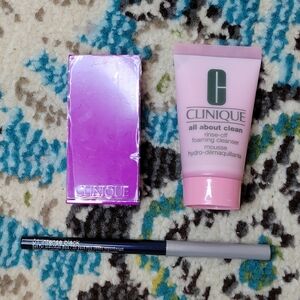 NEW Clinique Lot Of 3 Items Eyeliner Eyeshadow Foaming Cleanser